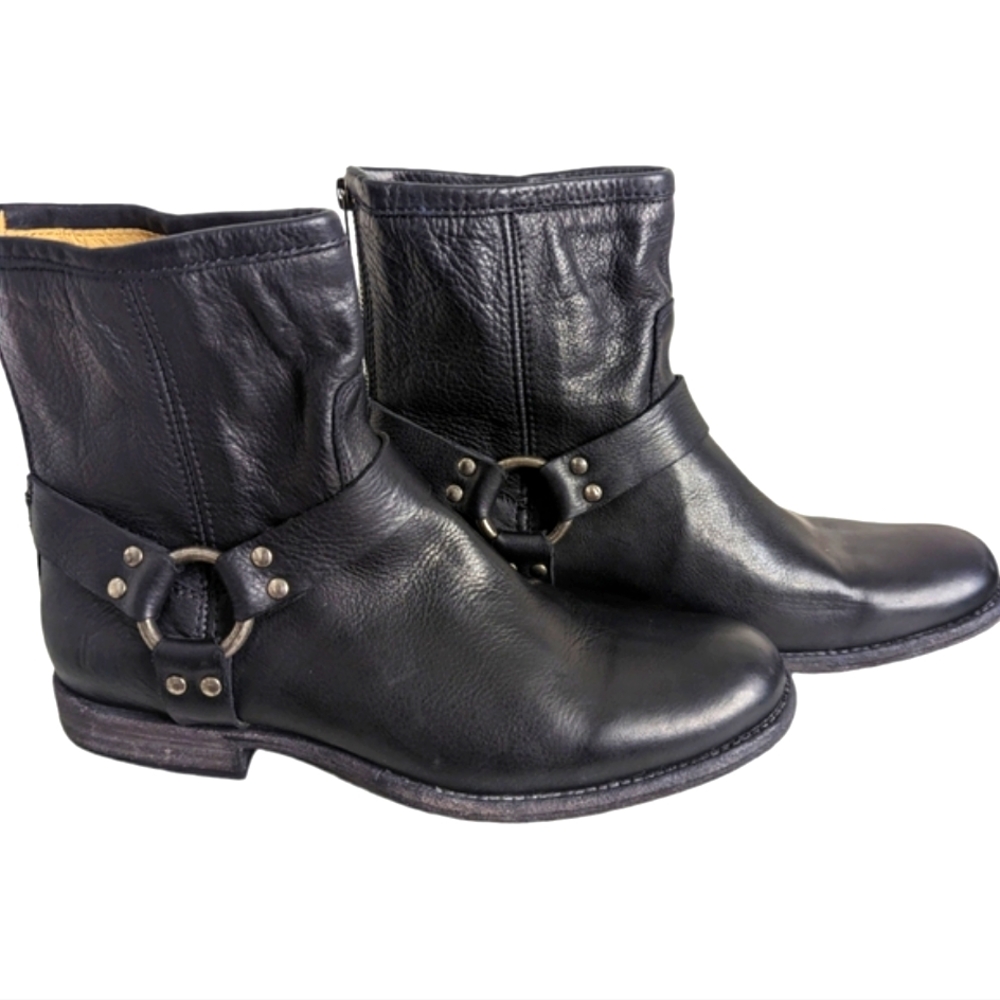 Frye Phillip Black Harness Short Boot...Size 10